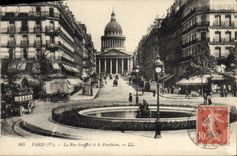 CPA Paris La Rue Soufflot et le Pantheon