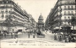 CPA Paris La Rue Souflot et le Pantheon