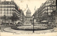 CPA Paris La Rue Soufflot et le Pantheon