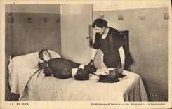 VINTAGE POSTCARD Hydrotherapy Dax Hydropathic establishment Baignots the application