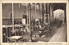 VINTAGE POSTCARD Hydrotherapy Vichy Hydropathic establishment Room of Mecanotherapie