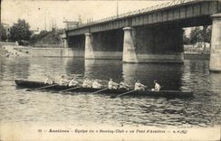 CPA Asnieres Equipe du Routing club au pont d'Asnieres Aviron