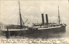 VINTAGE POSTCARD Boat Steamer Saint Nazaire the steamer outgoing Versailles of the port