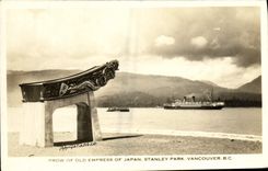 CPA Bateau Paquebot Prow of old empress of Japan Stanley park Vancouver BC