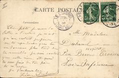 VINTAGE POSTCARD outgoing Steamer Boat by heavy weather