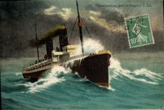 CPA Bateau Paquebot Transatlantique dans la tempete