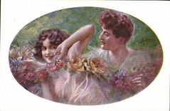 VINTAGE POSTCARD Fantasy Illustrator Dolce Catena