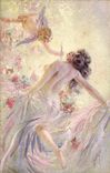 VINTAGE POSTCARD Fantasy Illustrator Follia Woman Angel
