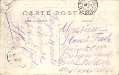 VINTAGE POSTCARD Militaria Furnes the new gun of 120 length with automobile tractor crossing the large one places