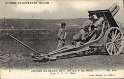 VINTAGE POSTCARD Militaria Schneider Howitzer of 15mm of seat