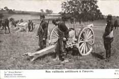 CPA Militaria Nos vaillants artilleurs a l'oeuvre Canon 
