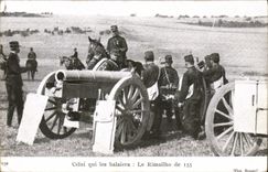 CPA Militaria Celui qui les balaiera Le Rimailho de 155