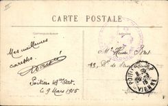 VINTAGE POSTCARD Militaria Battery of 155 TR in position tended Shooting