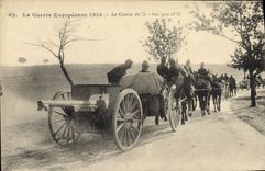 VINTAGE POSTCARD Militaria the gun of 75