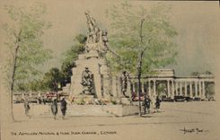 CPA Fantaisie Illustrateur The artillery Memorial & Hyde Park Corner London