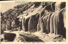 VINTAGE POSTCARD Road of Beuil Falls of Cians in winter