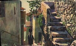 CPA Eze Une Vieille rue du Village