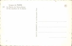 CPM Paris La Fleche de Notre Dame et les courbes de la Seine