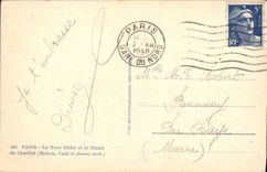 CPA Paris La Tour Eiffel et le Palais de Chaillot