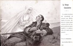 VINTAGE POSTCARD the virgin consolatrice Militaria