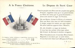 VINTAGE POSTCARD Flags the flag of the Sacring Paris Heart