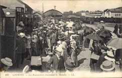 VINTAGE POSTCARD Hydrotherapy Doors stretcher-bearers killing the patients Train