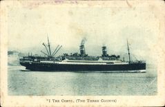 VINTAGE POSTCARD Boat Steamer The Three Counts I tre Conti
