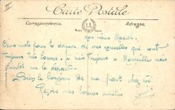 VINTAGE POSTCARD Boat Transatlantic Marseilles Steamer on the open sea a pitch