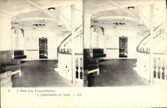 VINTAGE POSTCARD Bateau Steamer has edge of a deck chair the anteroom of the living room