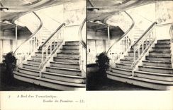 VINTAGE POSTCARD Bateau Steamer has edge of a Escalier deck chair of the first