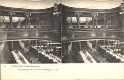 VINTAGE POSTCARD Bateau Steamer View has edge of a deck chair of dining room