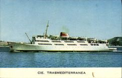 VINTAGE POSTCARD Boat Steamer Co Trasmediterranea Crossed of the Straits of Gibraltar Mail Algeciras Tangier
