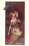 VINTAGE POSTCARD Fantasy Illustrator Woman Man