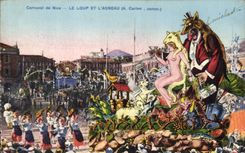 VINTAGE POSTCARD Carnival of Nice the wolf and the lamb