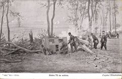 CPA Militaria Notre 75 en action