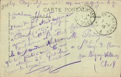 La POSTAL Militaria Creusot Usines Schneider Essai de la VENDIMIA de un arma de 150m m tiene shooting ayuna