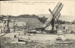 CPA Militaria La nouvelle artillerie lourde francaise Le mortier de 350