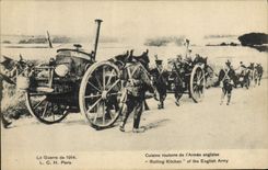 CPA Militaria Cuisine roulante de l'armee anglaise 