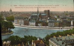 CPA Paris Panorama Sur La Seine Pris vers Notre Dame et le Pantheon 