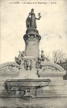 VINTAGE POSTCARD Lyon the Statue Of the Republic