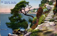 VINTAGE POSTCARD Toulon Cape Brown Coastguard Path