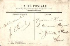 La POSTAL Chantilly de la VENDIMIA el ataque frontal norteño del castillo es