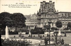 CPA Paris Le Jardin des Tuileries et le Pavillon de Rohan