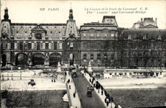 CPA Paris Le Louvre et le pont du Carousel