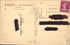 VINTAGE POSTCARD Paris While Strolling Place of the Carousel