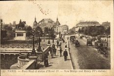 CPA Paris Pont Neuf et Statue d'hneri IV 