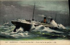 CPA Bateau Paquebot Marseille Paquebot en pleine mer 