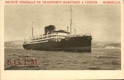 VINTAGE POSTCARD Boat Steamer SGTM Marseilles