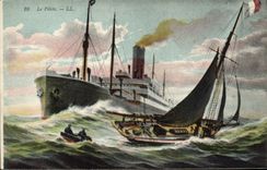 CPA Bateau Paquebot Le pilote 