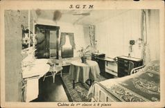 CPA Bateau Paquebot SGTM Cabine de 1ere classe a 2 places 